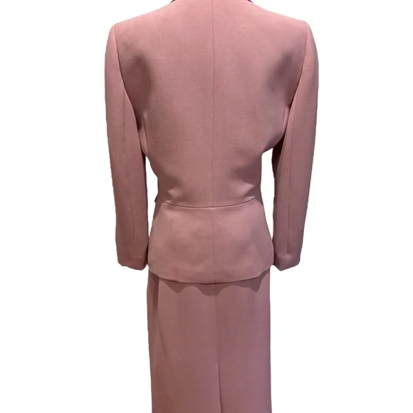 90s 2PC KASPER DUSTY ROSE DOUBLE BREASTED BLAZER & PENCIL KNEE LENGTH SKIRT SZ 8 - Picture 5 of 9